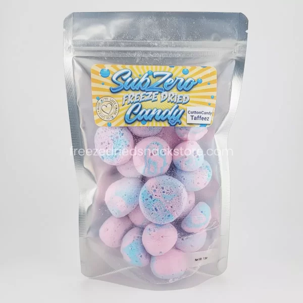 Cotton Candy Taffeez: Sweet, airy nostalgia in crunchy candy form, a taste of the carnival.