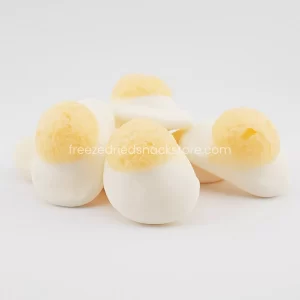 Egg Gummeez in the shape of colorful eggs, perfect for Easter baskets or candy jars. Crunchy vanilla, sure to satisfy any sweet tooth.