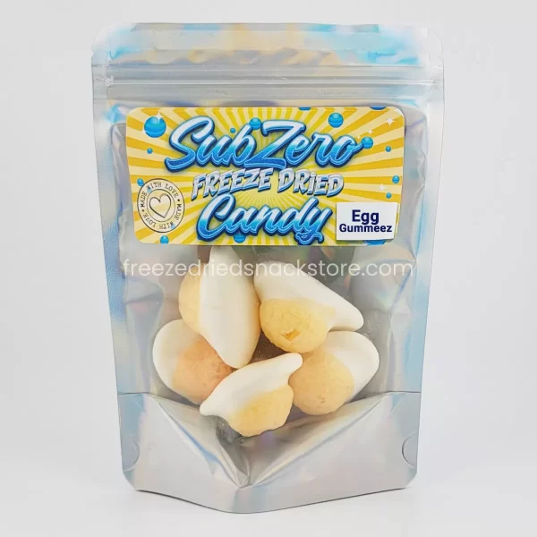 Egg Gummeez in the shape of colorful eggs, perfect for Easter baskets or candy jars. Crunchy vanilla, sure to satisfy any sweet tooth.