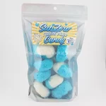 Blue Raspberry Ringz: Tangy And Crunchy Gummy Rings With A Burst Of Vibrant Blue Raspberry Flavor, A Sweet And Sour Sensation.