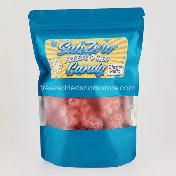 Cluster Puffz: Colorful, crunchy, and airy candy clusters, a playful explosion of sweet and tart flavors.