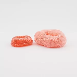 Watermelon Ringz: Vibrant, Gummy Fruit Rings Bursting With Juicy Watermelon Flavor, A Refreshing Sweet Treat.